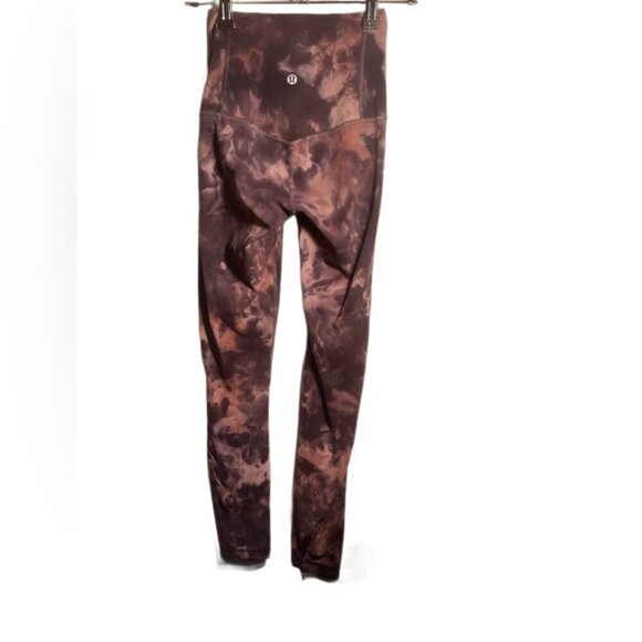 Lululemon Unlimit Highrise Tight Keyhole Diamond Dye Graphite Grey Pink Pastel 0 - Picture 3 of 4